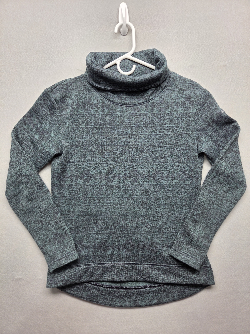 Columbia Heathered Teal Cowl Neck Sweater Sz Small